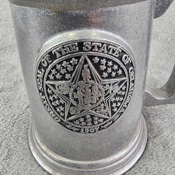 Wilton Armetale Mug Noggin With Great Seal Of The State Of Oklahoma - Picture 3 of 12